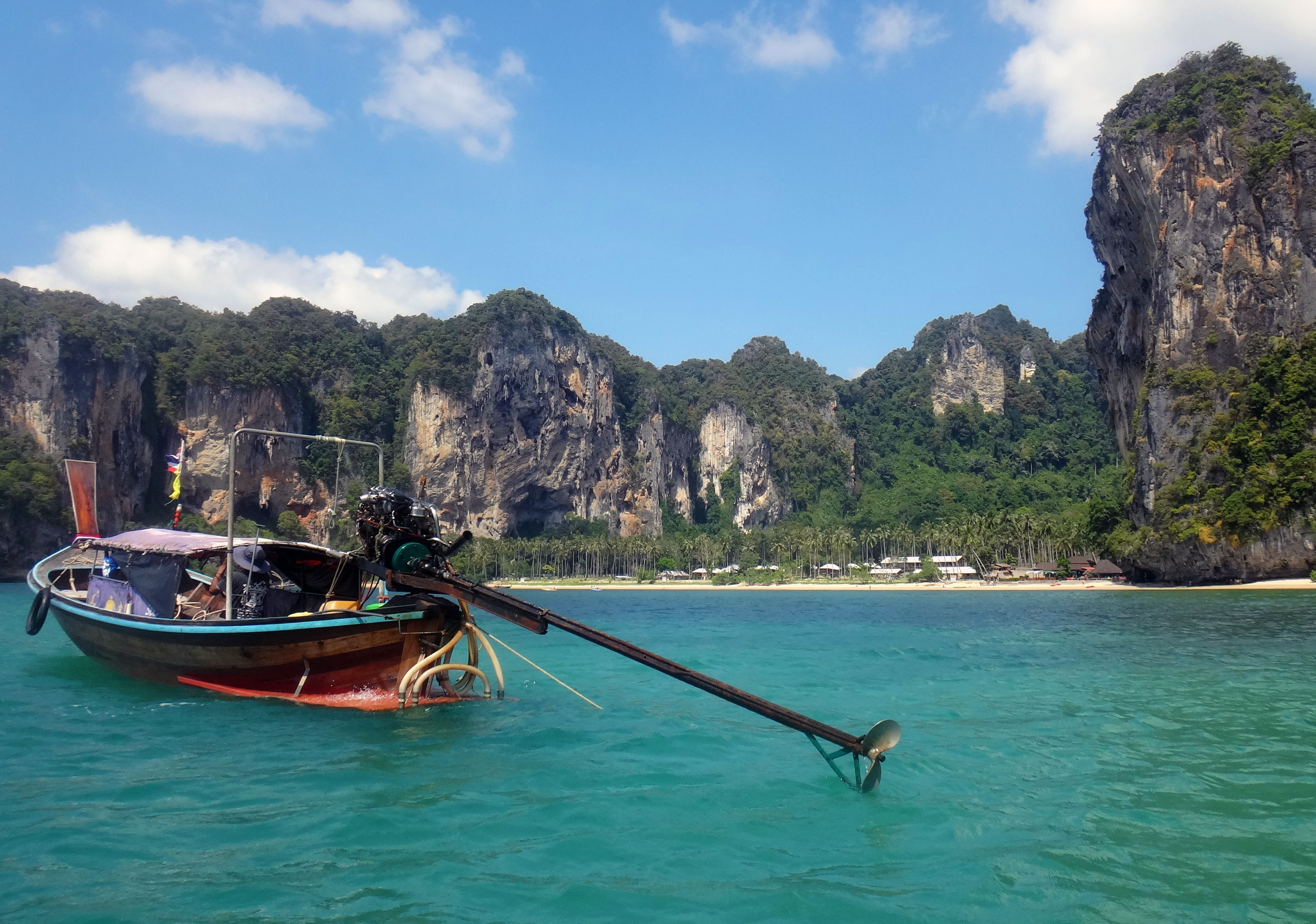 Longtail boat and Tonsai Beach