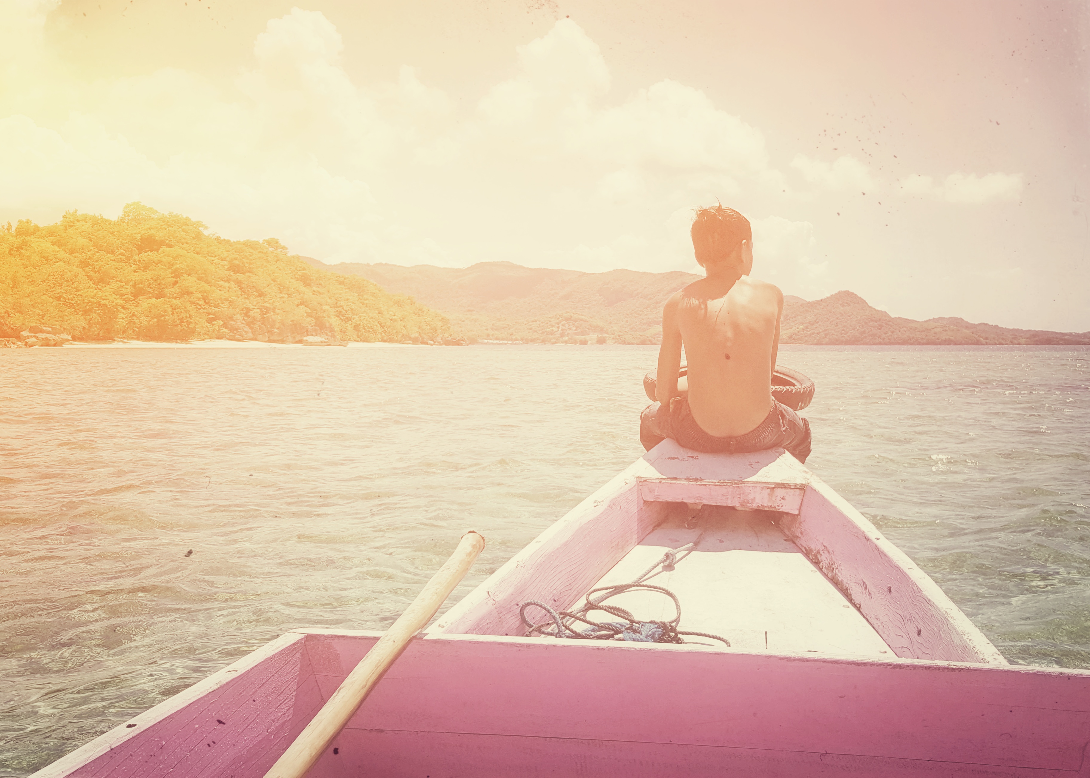 Ferry ride to Rangko Cave, Flores, Indonesia