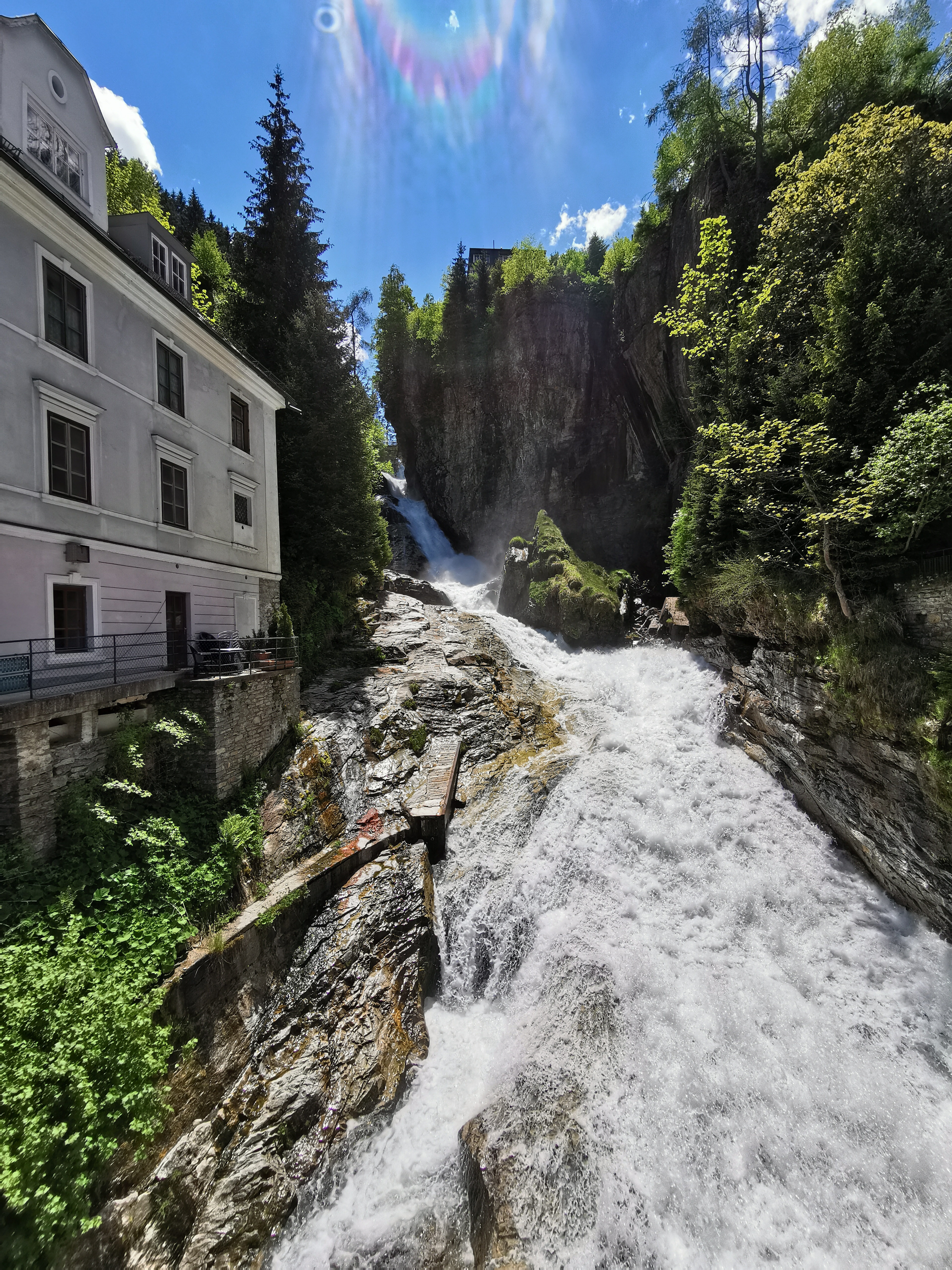 The waterfall in the centre of Bad Gastein
