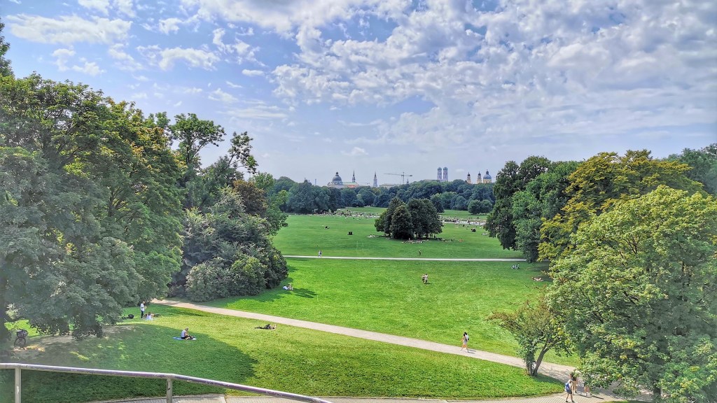 The skyline of Munich seen from Monopteros
