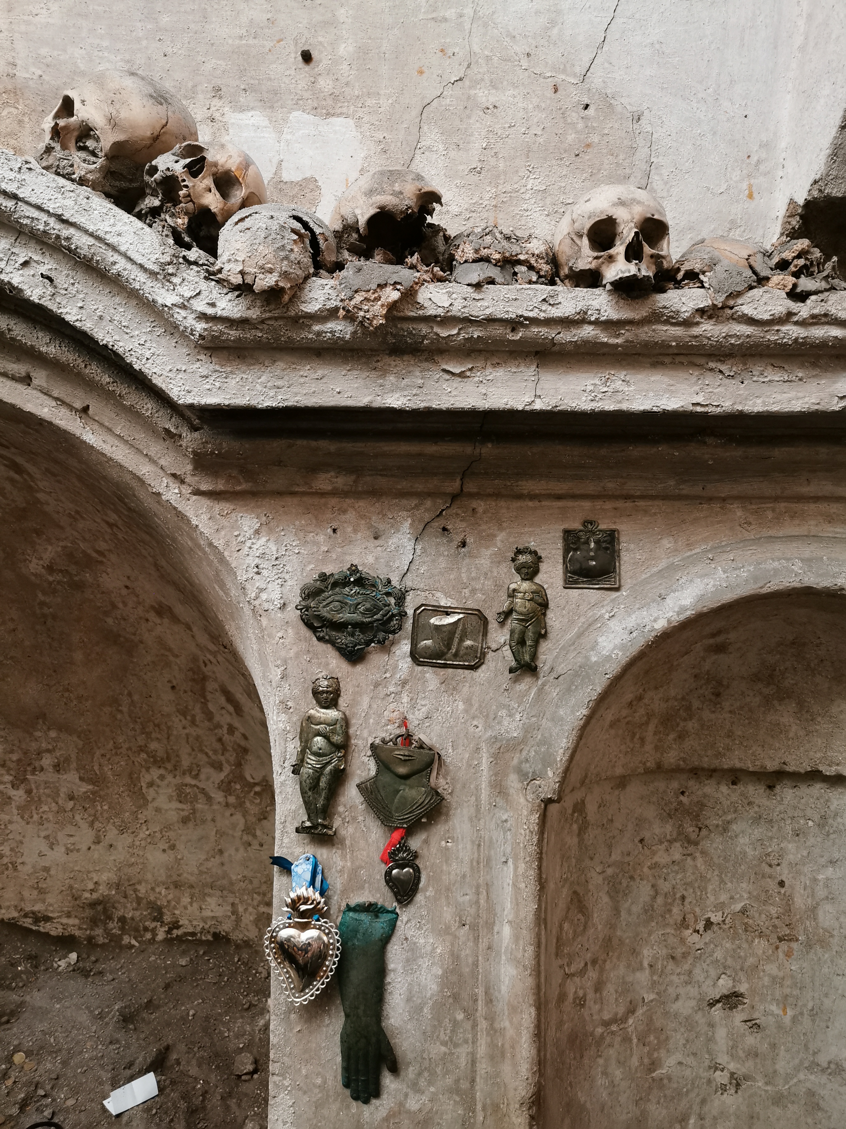 Skulls in a church in Naples