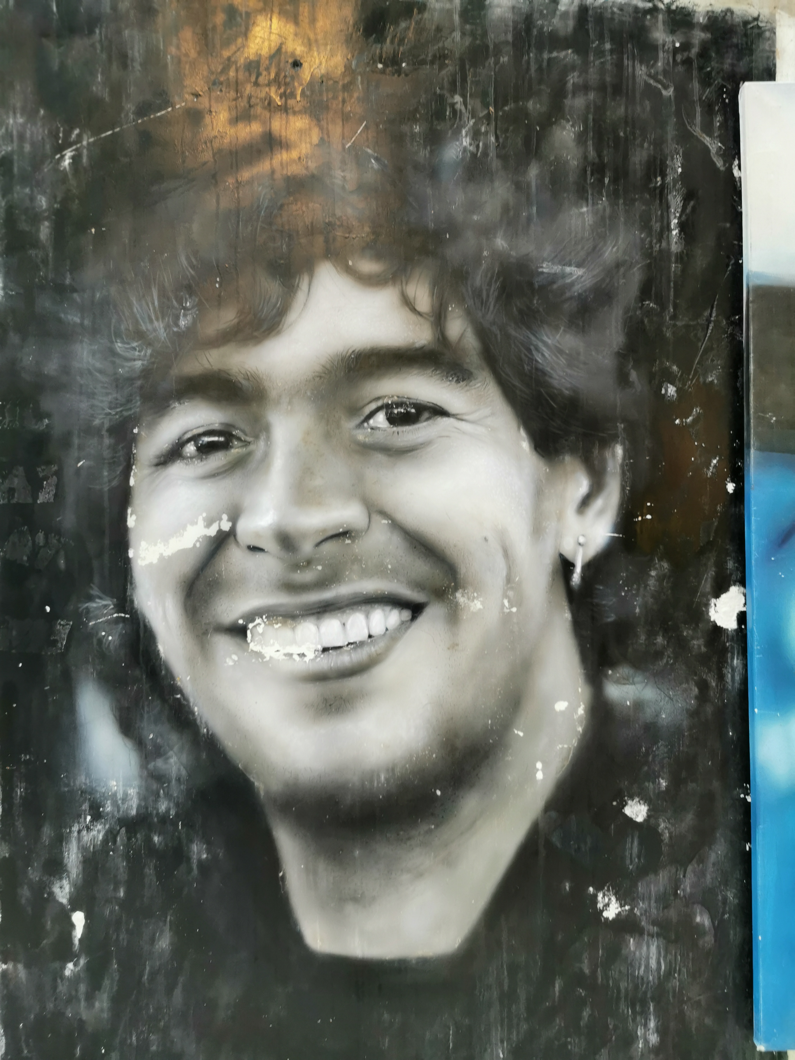 A mural of Diego Maradona in the streets of Naples